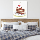 Chocoladetaart opgerekt canvas wandkunst afdruk (Insitu (Slaapkamer))