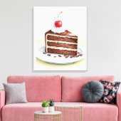 Chocoladetaart opgerekt canvas wandkunst afdruk (Insitu (Woonkamer))