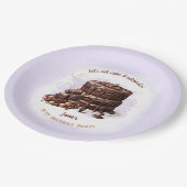 Chocoladetaart Paarse bruin 30ste verjaardagsfeest Papieren Bordje (Gekanteld)