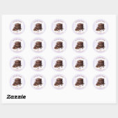 Chocoladetaart Paarse bruin 30ste verjaardagsfeest Ronde Sticker (Vel)