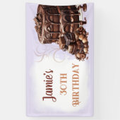 Chocoladetaart Paarse bruin 30ste verjaardagsfeest Spandoek (Verticaal)
