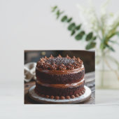 Chocoladetaart Recept Briefkaart (Staand voorkant)