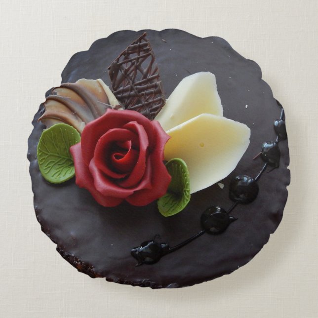 chocoladetaartkussen rond kussen (Voorkant)