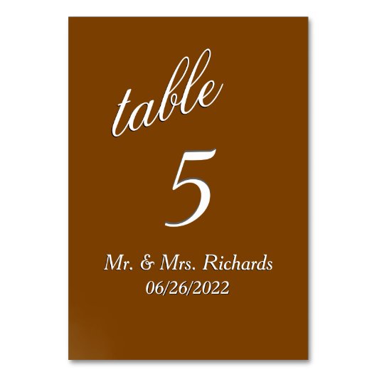 Chocoladetabelnummer Kaart (Voorkant)