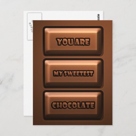 Chocoladetablet Briefkaart (Voorkant / Achterkant)