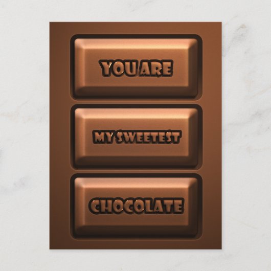 Chocoladetablet Briefkaart (Voorkant)