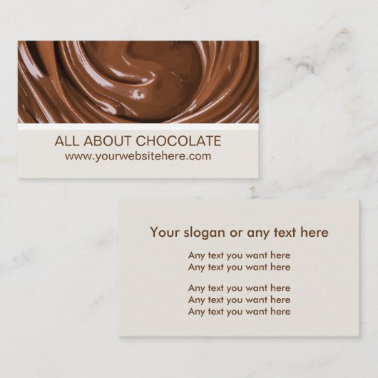 Chocoladethema Visitekaartje (Voorkant / Achterkant)