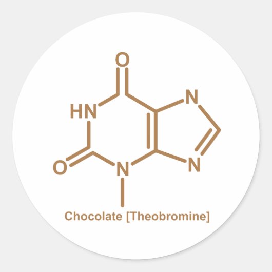Chocoladetheobromine Ronde Sticker (Voorkant)