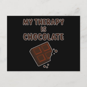 Chocoladetherapie grappige uitdrukking chocoladege briefkaart