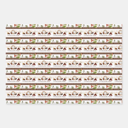 Chocoladetijdpatroon Inpakpapier Vel (Voorkant 3)