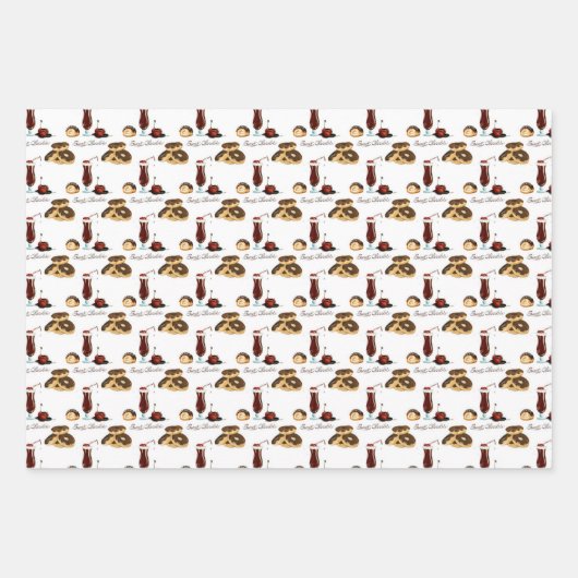 Chocoladetijdpatroon Inpakpapier Vel (Voorkant 2)