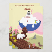 Chocoladetrap naar de verjaardag van de crème kaart (Voorkant / Achterkant)