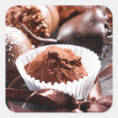 Chocoladetruffels Vierkante Sticker (Voorkant)