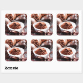Chocoladetruffels Vierkante Sticker (Vel)