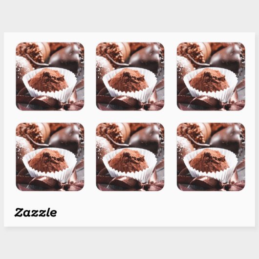 Chocoladetruffels Vierkante Sticker (Vel)
