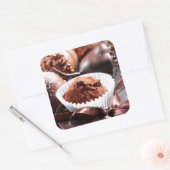 Chocoladetruffels Vierkante Sticker (Envelop)