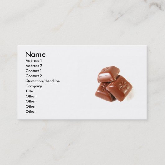 ChocoladeVisitekaartje Visitekaartje (Voorkant)