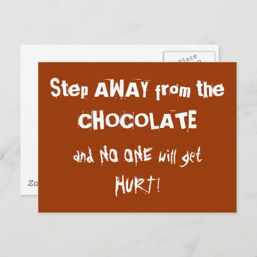 Chocoladewaarschuwing Briefkaart (Voorkant / Achterkant)