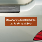 Chocoladewaarschuwing Bumpersticker (Op auto)