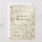 Chocoladezwellen/faux marble Wedding Invitting Kaart (Achterkant)