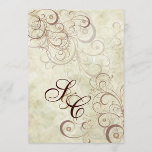 Chocoladezwellen/faux marble Wedding Invitting Kaart