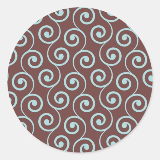 Chocoladezwijn in Aqua Ronde Sticker (Voorkant)