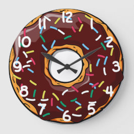 Chocolare Glazed Dounut met Sprinkles Grote Klok
