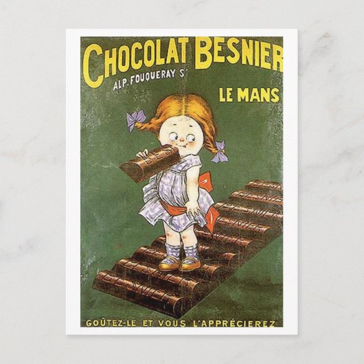 Chocolat Besnier Vintage Ad Briefkaart (Voorkant)