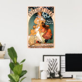 Chocolat Ideal 1897 POSTERAFDRUK Alphonse Mucha Poster (Thuiskantoor)