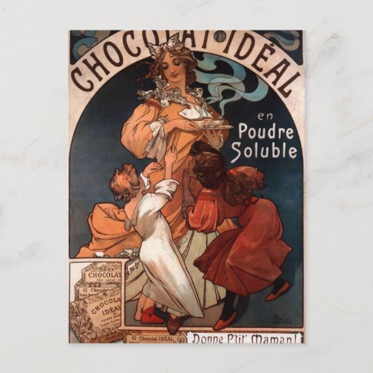 Chocolat Ideal door Alphonse Mucha Briefkaart (Voorkant)
