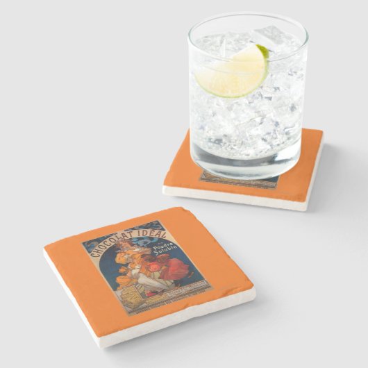 Chocolat Ideal  PosterEurope Stenen Onderzetter (Zijkant)