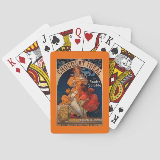 Chocolat Ideal Vintage PosterEuropa Pokerkaarten (Achterkant)