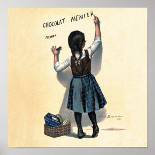 Chocolat Kind Schrijft aan de Muur Victoriaanse Ku Poster