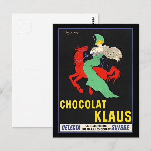 Chocolat Klaus,  adverteren poster, Briefkaart (Voorkant / Achterkant)