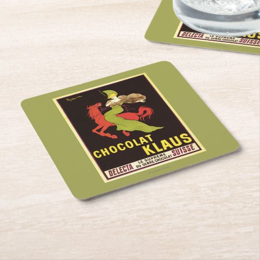 Chocolat Klaus Advertisement Poster Kartonnen Onderzetters (Schuin)