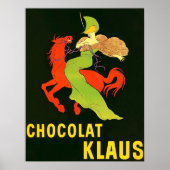 Chocolat Klaus ~  Franse advertentie. Poster (Voorkant)