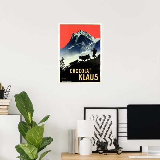CHOCOLAT KLAUS Swiss Chocolate Drink Advertisement Poster (Thuiskantoor)