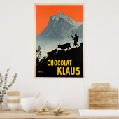 Chocolat Klaus, Zwitsers  Adverteren Poster (Keuken)