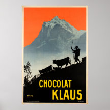 Chocolat Klaus, Zwitsers  Adverteren Poster