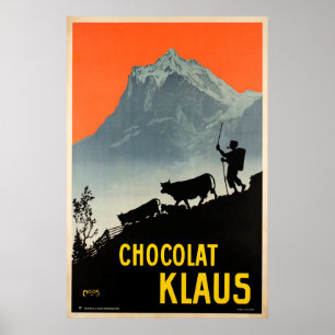 Chocolat Klaus, Zwitsers  Adverteren Poster