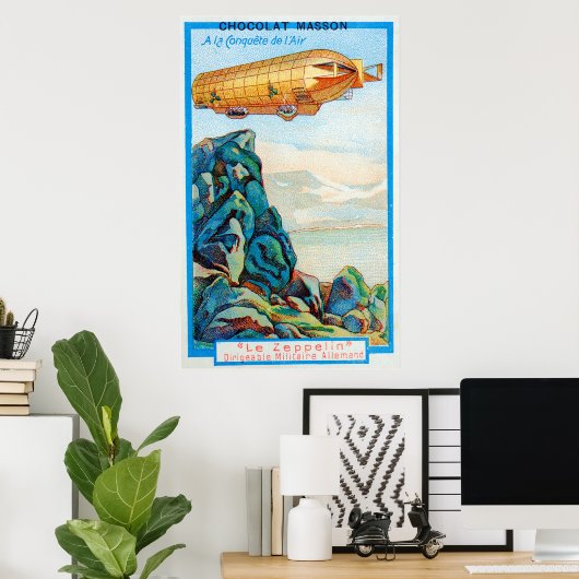 Chocolat Masson en Zeppelin Airship Poster (Thuiskantoor)