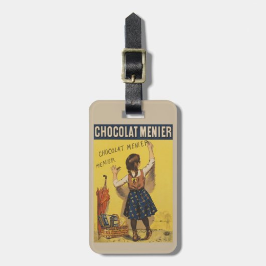 Chocolat menier meisje muur schrijven bagagelabel (Voorkant verticaal)