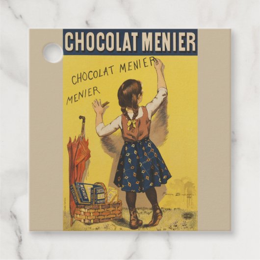 Chocolat menier meisje muur schrijven bedankjes labels (Voorkant)