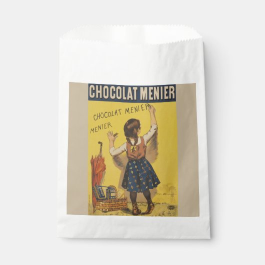 Chocolat menier meisje muur schrijven bedankzakje (Voorkant)