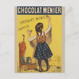Chocolat menier meisje muur schrijven briefkaart