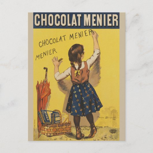 Chocolat menier meisje muur schrijven briefkaart (Voorkant)