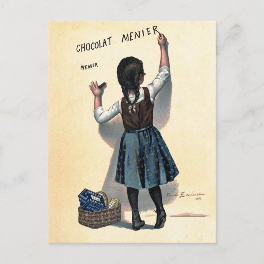 Chocolat menier meisje muur schrijven briefkaart (Voorkant)