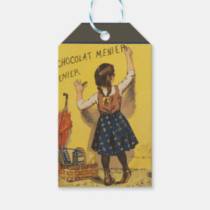 Chocolat menier meisje muur schrijven cadeaulabel
