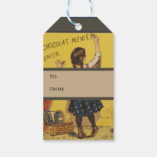 Chocolat menier meisje muur schrijven cadeaulabel (Achterkant)