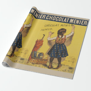 Chocolat menier meisje muur schrijven cadeaupapier